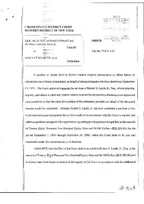 Order in the Matter of Al-Jundi et al., v. Mancusi, et al., United States District Court, Western District of New York.