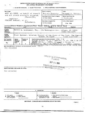 Notice of Appeal in the Matter of Al-Jundi et al., v. Mancusi, et al., United States District Court, Western District of New York.