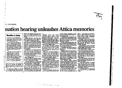 Various newspaper articles concerning Attica compensation, in the Matter of Al-Jundi et al., v. Mancusi, et al., United States District Court, Western District of New York.