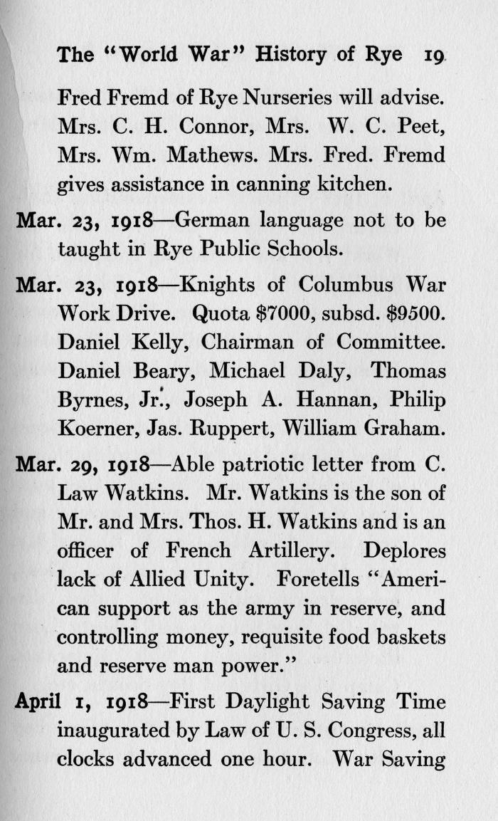 The "World War" History of Rye