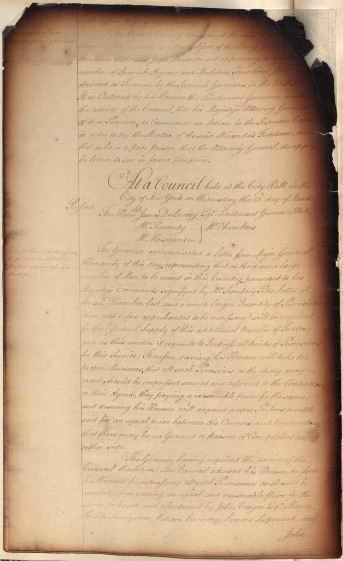 Colonial Council meeting minutes, March 18, 1758