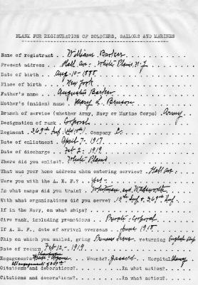 William Barker Military Registration