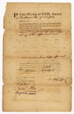Probated will of Balshaser Kip, 1775