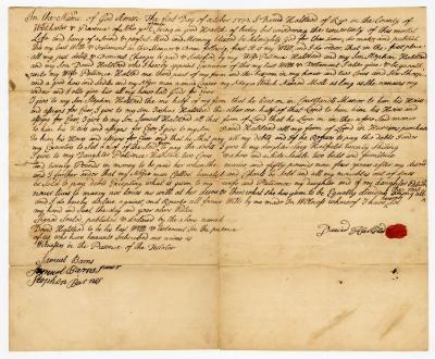 Probated will of David Halstead, 1775