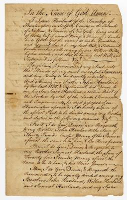 Probated will of Isaac Haviland, 1775