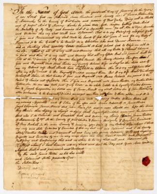 Probated will of James Horton, 1775