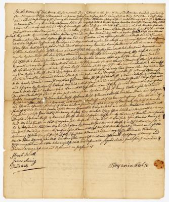 Probated will of Benjamin Hulse, 1775
