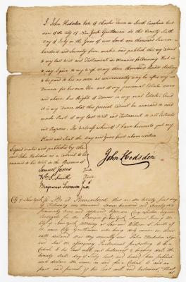 Probated will of John Hodsden, 1775