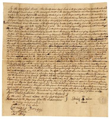 Probated will of Daniel Lane, 1775