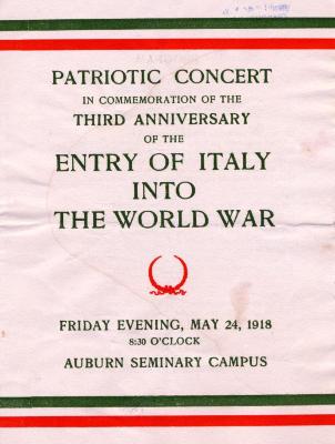 Patriotic Concert in Commemoration of the Third Anniversary of the Entry of Italy into the World War