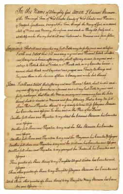 Probated will of Edward Stevenson, 1775
