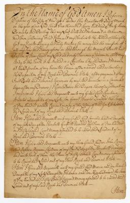 Probated will of Rebecah Sipkins, 1775