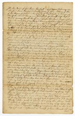 Probated will of John Oblinus, 1775