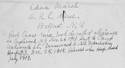 Edna Marsh Nursing Card