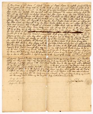 Probated will of Joseph Denton, 1776