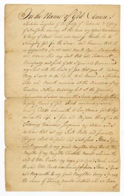 Probated will of Nicholas Larzelere, 1776