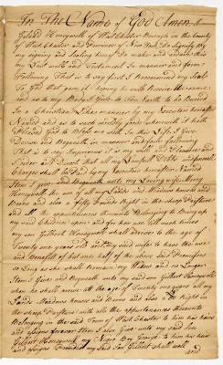 Probated will of Gilead Honeywell, 1776