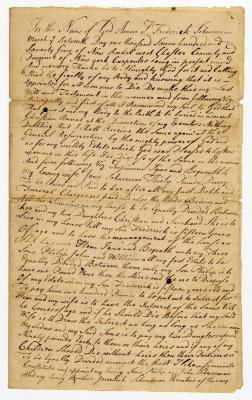Probated will of Frederick Schureman, 1776