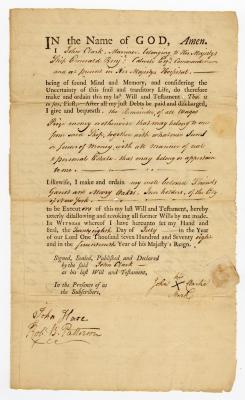 Probated will of John Clarke, 1778