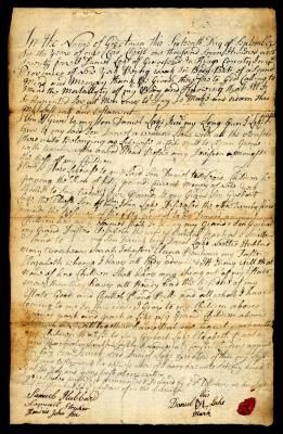 Probated will of Daniel Lake, 1778