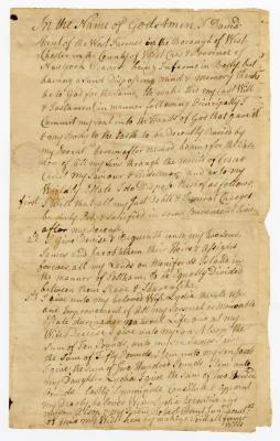 Probated will of David Hunt, 1778