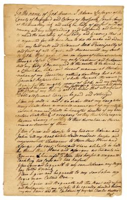 Probated will of Adrian Laforge, 1778