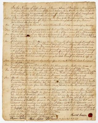 Probated will of Barent Jansen, 1778