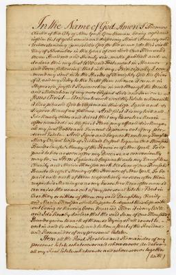 Probated will of Thomas Clarke, 1778