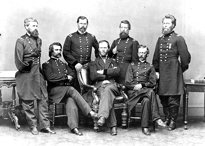 Civil War. General Sherman With Officers