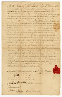 Probated will of Sarah DeBevoise, 1779