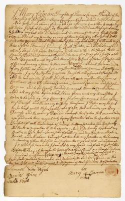 Probated will of Mary Carman, 1779