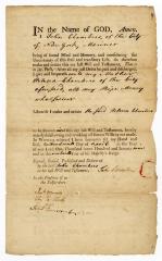 Probated will of John Chambers, 1779