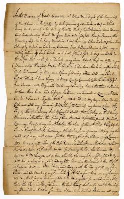 Probated will of John Van Dyck, 1778