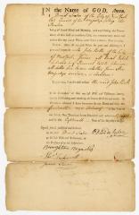 Probated will of David Seton, 1778