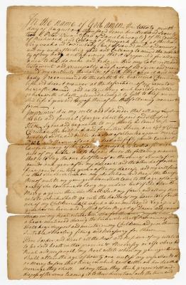 Probated will of Peter Winants, 1778