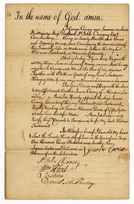 Probated will of George Cravey, 1779