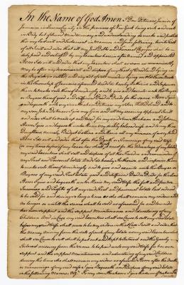 Probated will of Dow Ditmars Jr., 1779