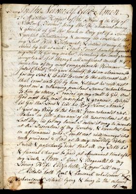 Probated will of Mathew Hopper, 1779