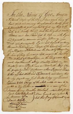 Probated will of Patrick Doyle, 1780