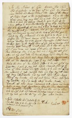 Probated will of John Enters, 1780