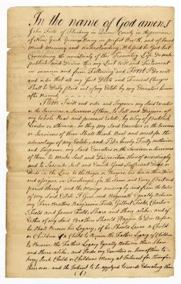 Probated will of John Field, 1780