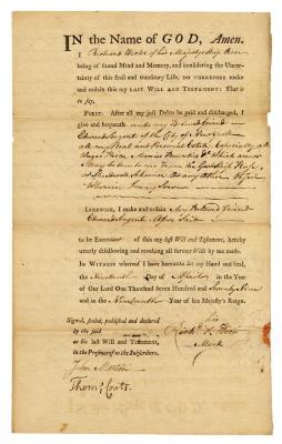 Probated will of Richard Hicks, 1780