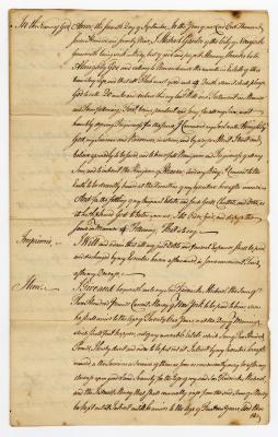 Probated will of Michael Ganter, 1780