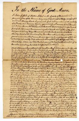 Probated will of John Gifford, 1780
