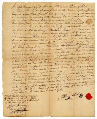 Probated will of Whitehead Hicks, 1780
