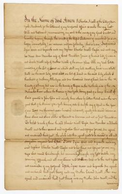 Probated will of Charles Nicoll, 1780
