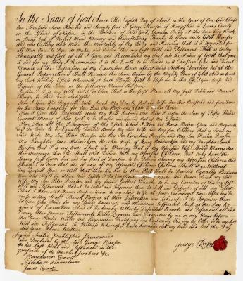 Probated will of George Rierson, 1780