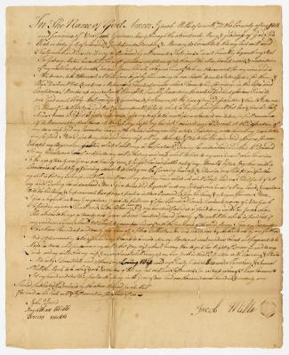 Probated will of Jacob Mills, 1780