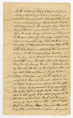 Probated will of Abraham Maney, 1780