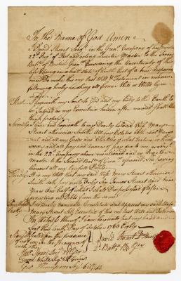 Probated will of David Stuart, 1780